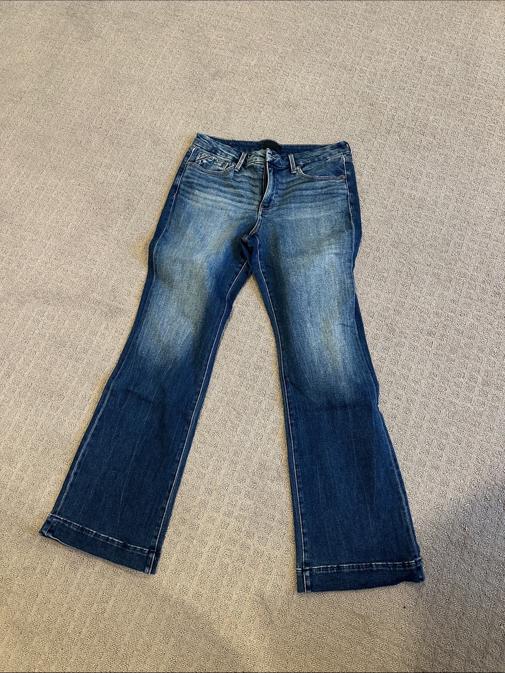 Buckle Women's Blue Flare Jeans - Washed Denim